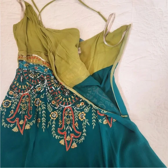 Karen Millen 100% silk Coachella Embroidered Handkerchief Dress Coachella fairy - Picture 6 of 15